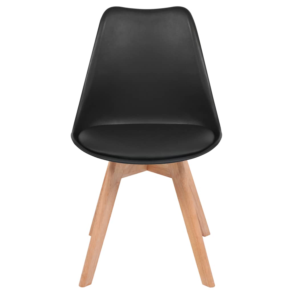 Cadeiras de jantar 4 pcs plástico preto