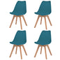 Cadeiras de jantar 4 pcs plástico turquesa