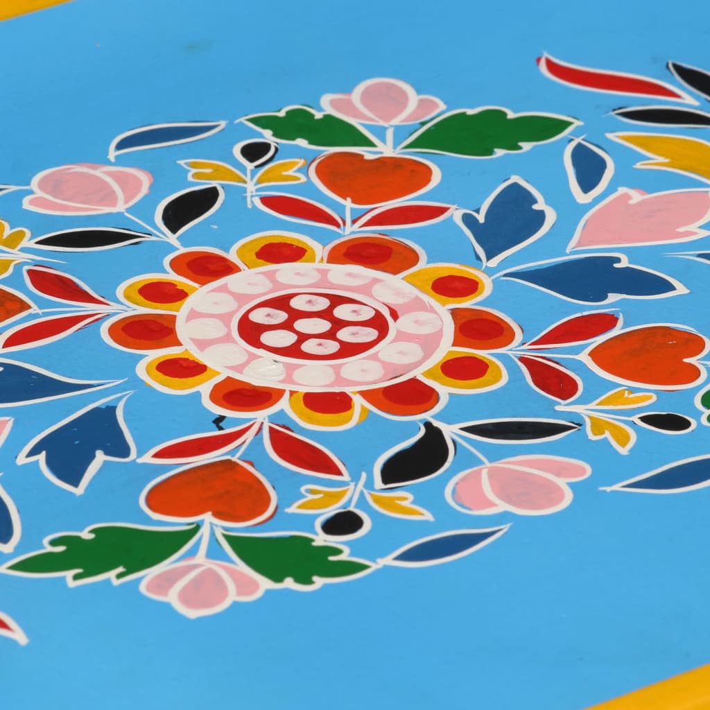 Aparador em madeira mangueira maciça turquesa pintado à mão