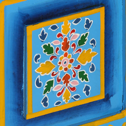 Aparador em madeira mangueira maciça turquesa pintado à mão