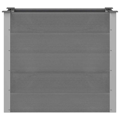Canteiro elevado para jardim WPC 100x50x91 cm cinzento