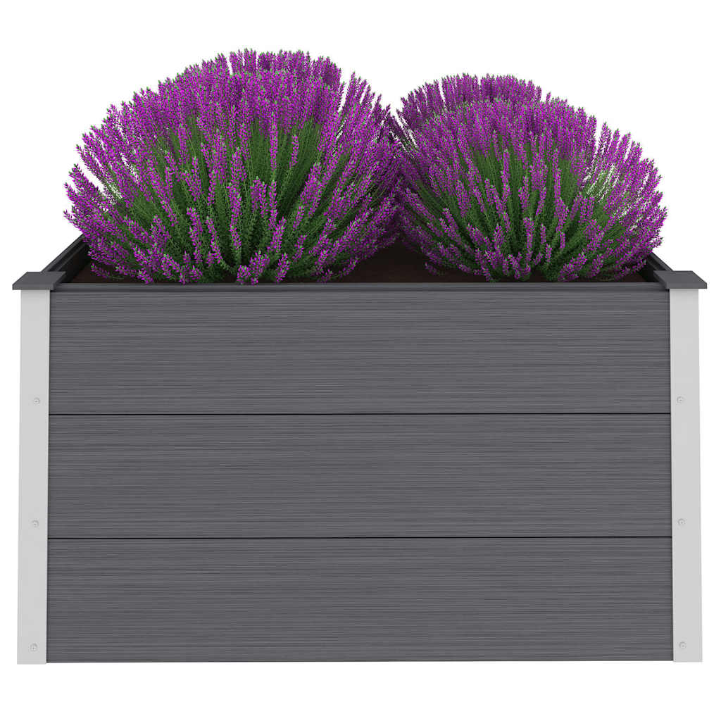 Canteiro elevado para jardim WPC 100x100x54 cm cinzento