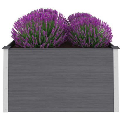 Canteiro elevado para jardim WPC 100x100x54 cm cinzento