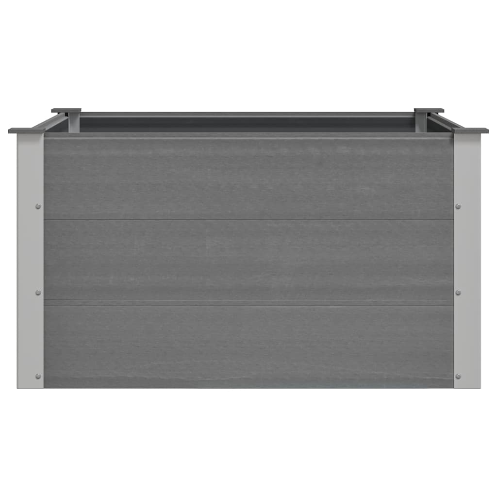 Canteiro elevado para jardim WPC 100x100x54 cm cinzento