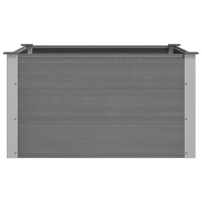 Canteiro elevado para jardim WPC 100x100x54 cm cinzento