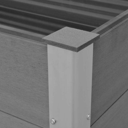 Canteiro elevado para jardim WPC 100x100x54 cm cinzento
