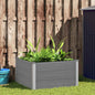 Canteiro elevado para jardim WPC 100x100x54 cm cinzento