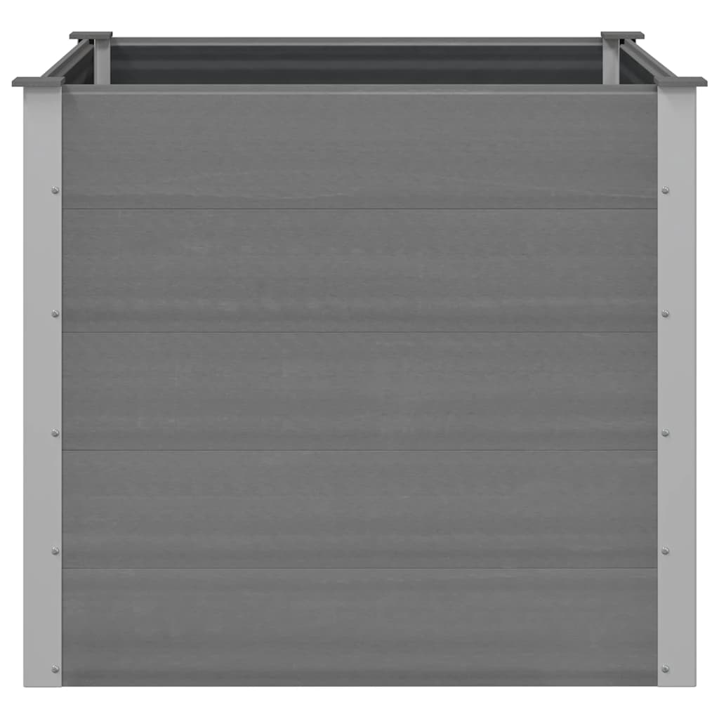 Canteiro elevado para jardim WPC 100x100x91 cm cinzento