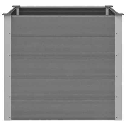 Canteiro elevado para jardim WPC 100x100x91 cm cinzento