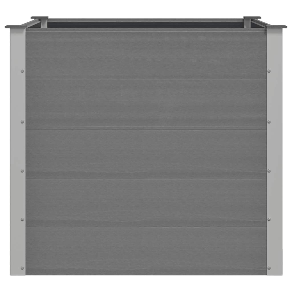 Canteiro elevado para jardim WPC 100x100x91 cm cinzento
