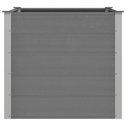 Canteiro elevado para jardim WPC 100x100x91 cm cinzento