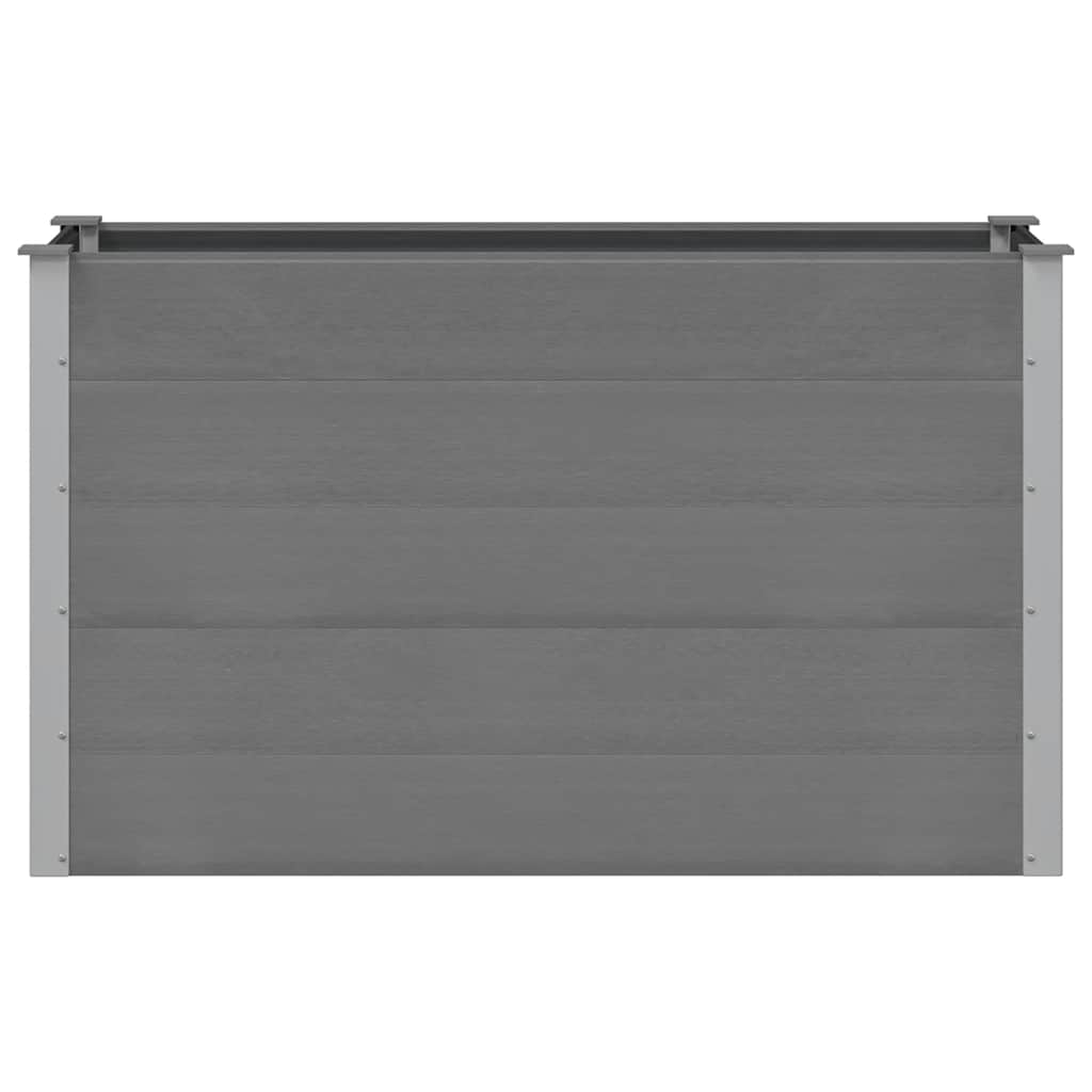 Canteiro elevado para jardim WPC 150x50x91 cm cinzento