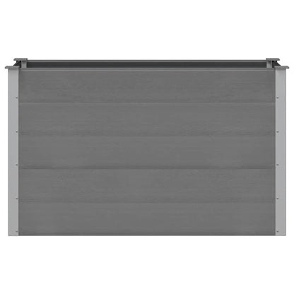 Canteiro elevado para jardim WPC 150x50x91 cm cinzento