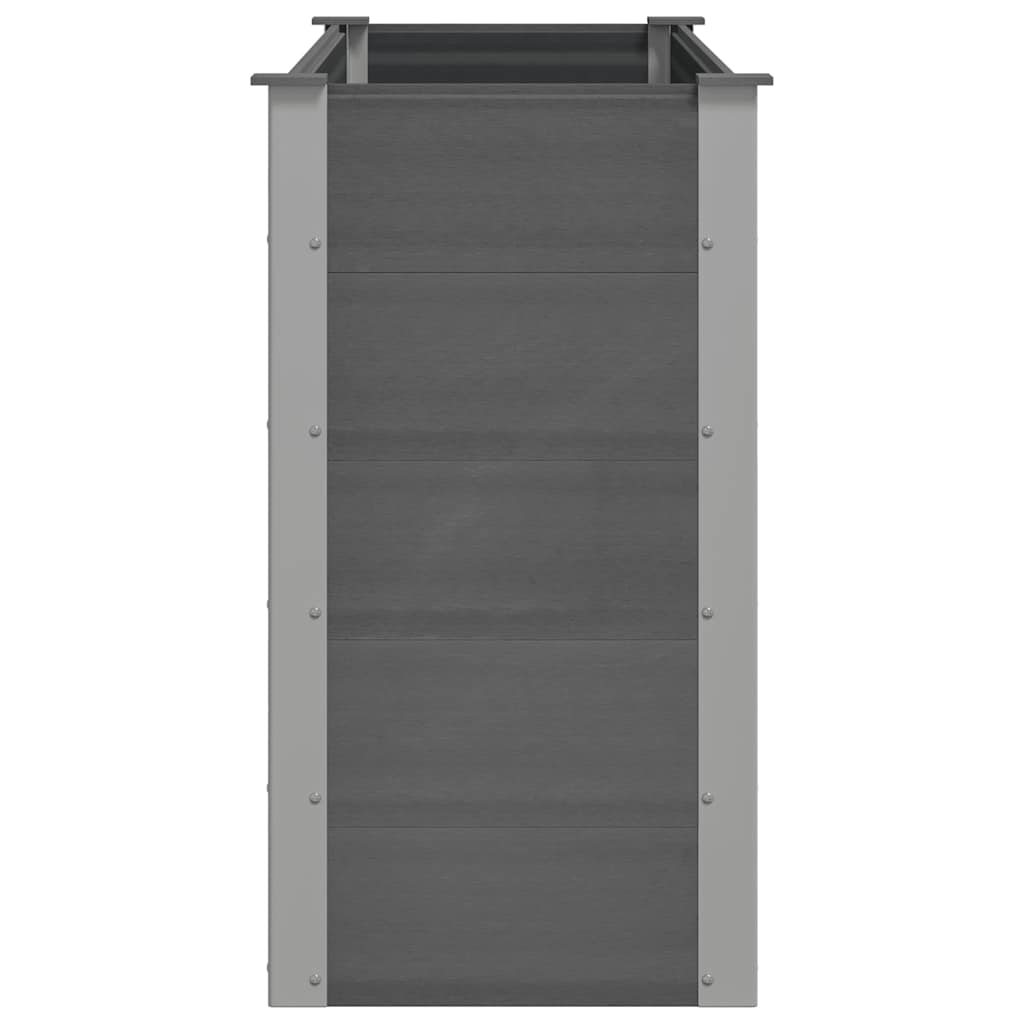 Canteiro elevado para jardim WPC 150x50x91 cm cinzento