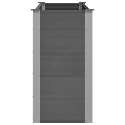 Canteiro elevado para jardim WPC 150x50x91 cm cinzento