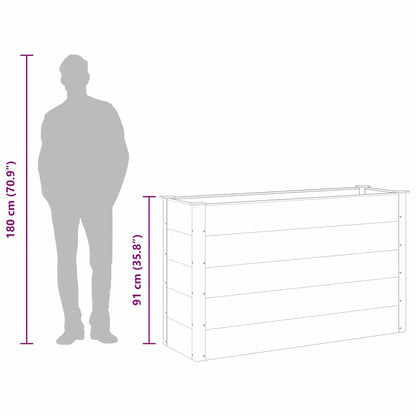 Canteiro elevado para jardim WPC 150x50x91 cm cinzento
