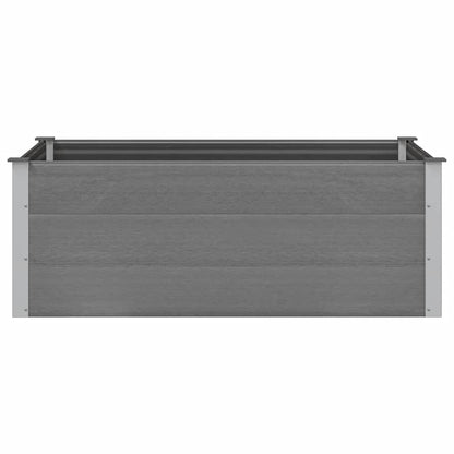 Canteiro elevado para jardim WPC 150x100x54 cm cinzento