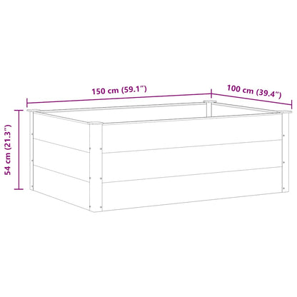 Canteiro elevado para jardim WPC 150x100x54 cm cinzento