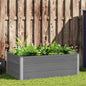 Canteiro elevado para jardim WPC 150x100x54 cm cinzento