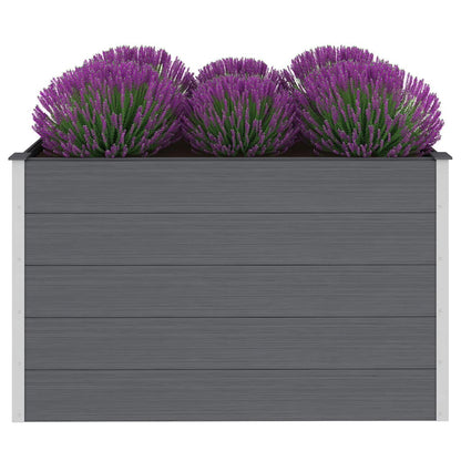 Canteiro elevado para jardim WPC 150x100x91 cm cinzento