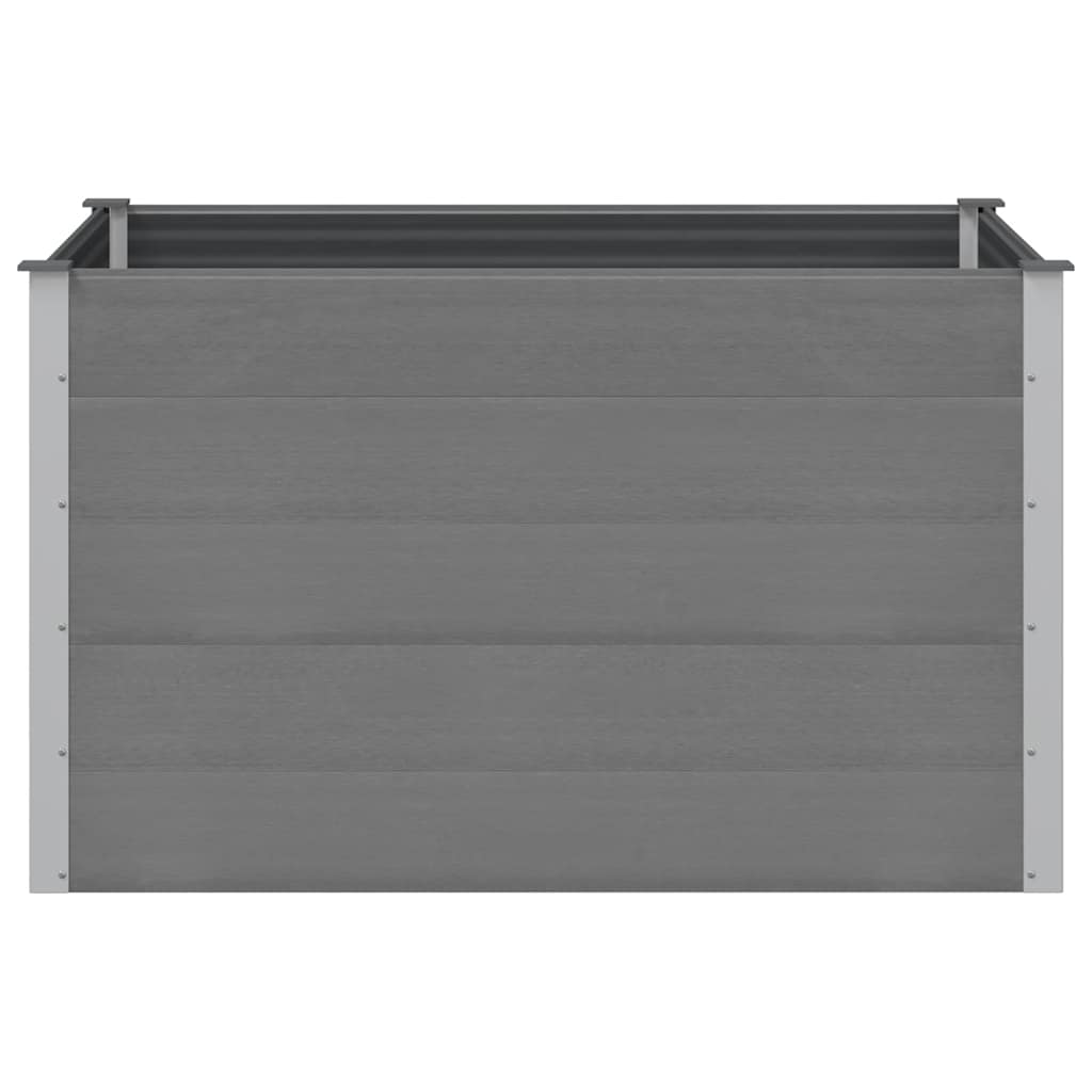 Canteiro elevado para jardim WPC 150x100x91 cm cinzento