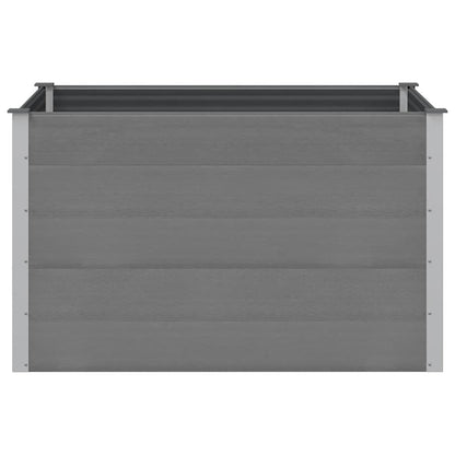 Canteiro elevado para jardim WPC 150x100x91 cm cinzento