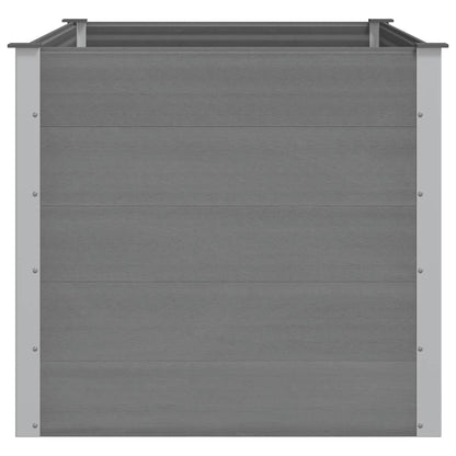 Canteiro elevado para jardim WPC 150x100x91 cm cinzento