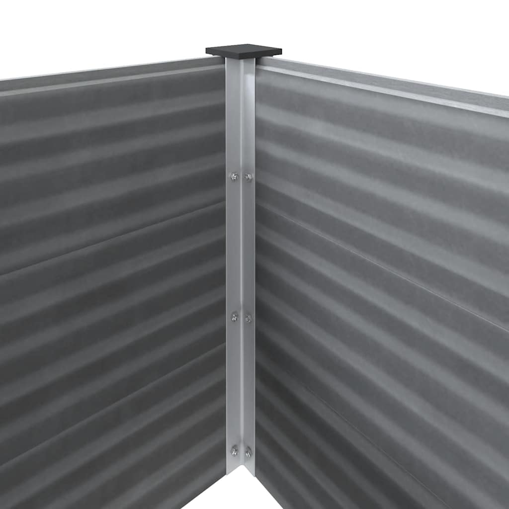 Canteiro elevado para jardim WPC 150x100x91 cm cinzento