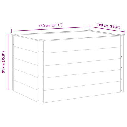 Canteiro elevado para jardim WPC 150x100x91 cm cinzento