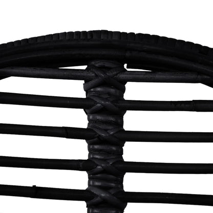 Cadeiras de jantar 4 pcs vime genuíno preto