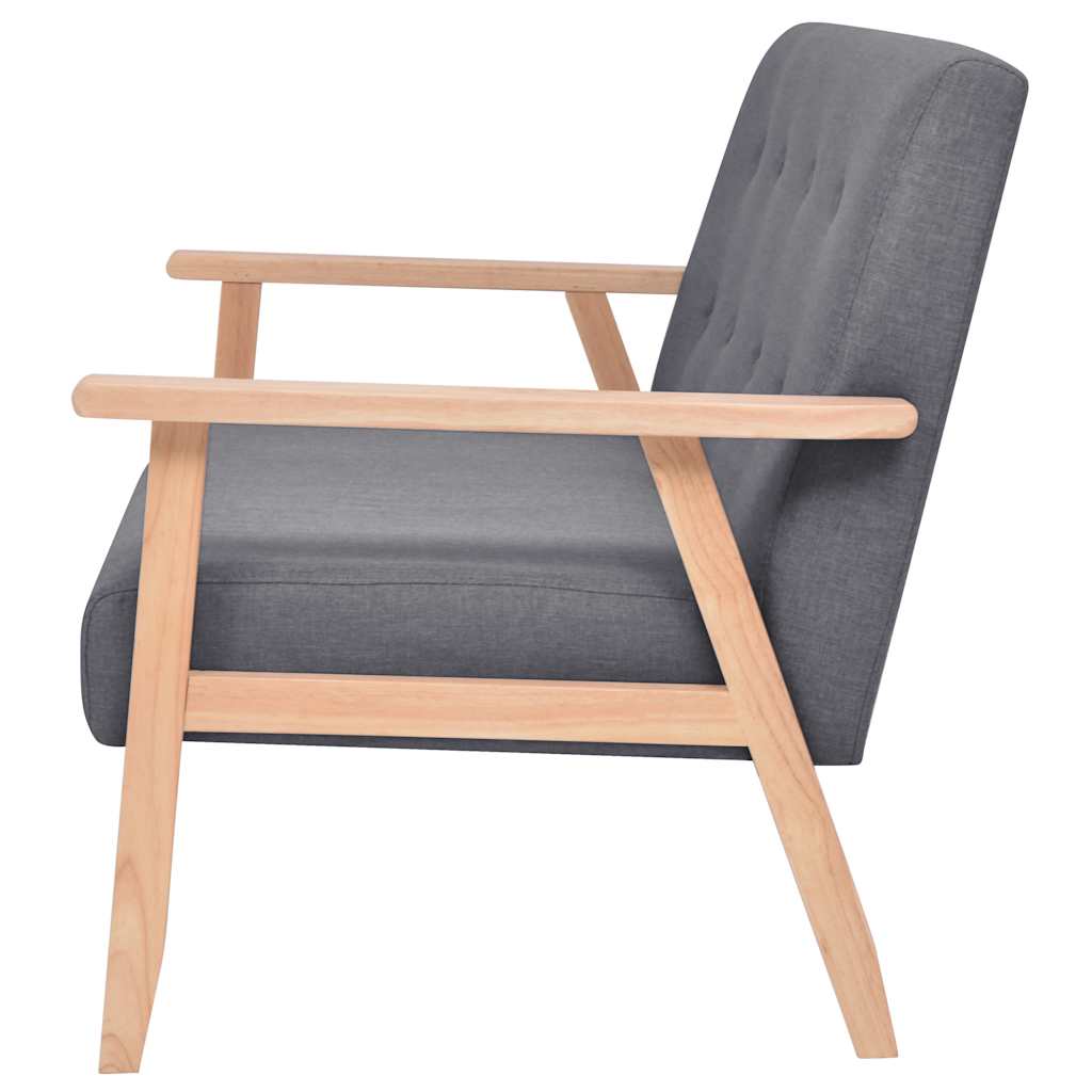 Sofá de 2 lugares tecido cinzento escuro