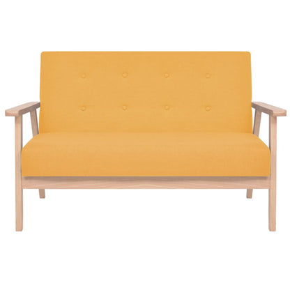 Sofá de 2 lugares tecido amarelo