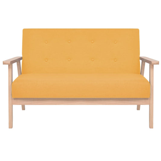 Sofá de 2 lugares tecido amarelo