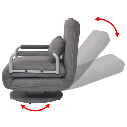 Cadeira giratória e sofá-cama tecido cinzento-escuro