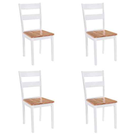 Cadeiras de jantar 4 pcs madeira de seringueira maciça branco