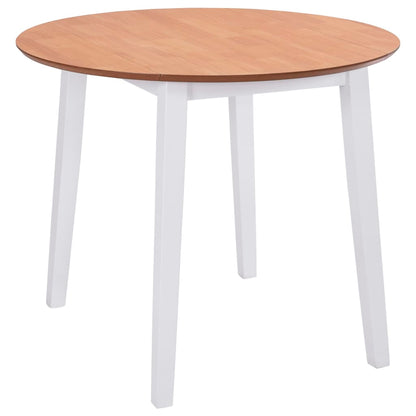 Mesa de jantar com abas rebatíveis redonda MDF branco