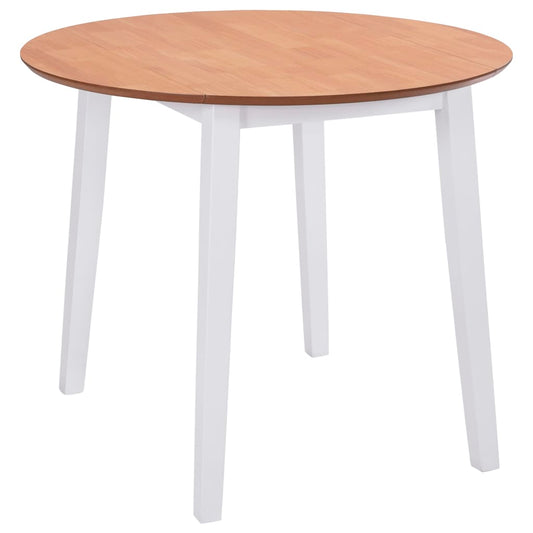 Mesa de jantar com abas rebatíveis redonda MDF branco