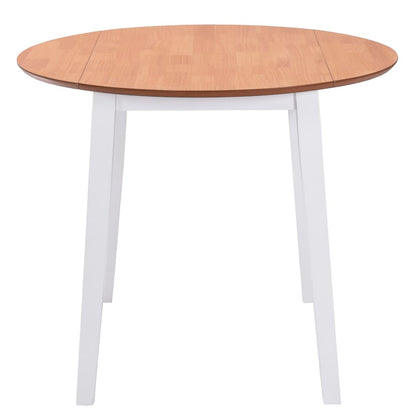 Mesa de jantar com abas rebatíveis redonda MDF branco