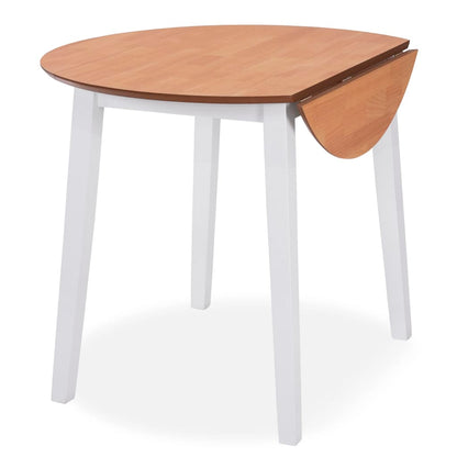 Mesa de jantar com abas rebatíveis redonda MDF branco