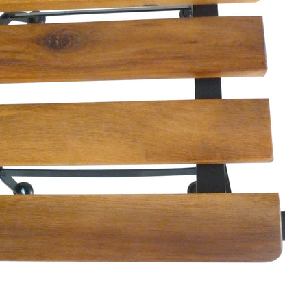 Cadeiras de jardim dobráveis 2 pcs aço e madeira acácia maciça