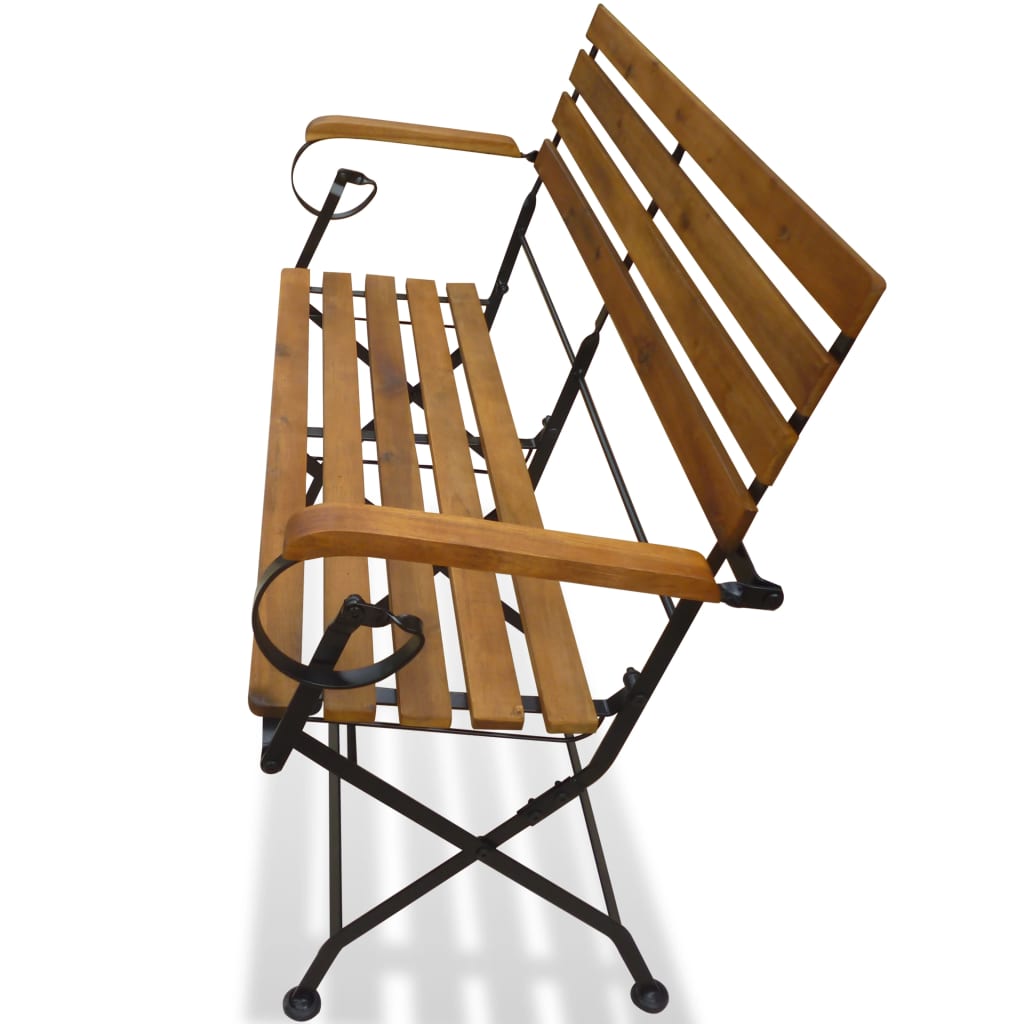 Banco de jardim dobrável 112 cm madeira acácia maciça