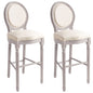 Bancos de bar 2 pcs linho branco