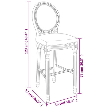 Bancos de bar 2 pcs linho branco