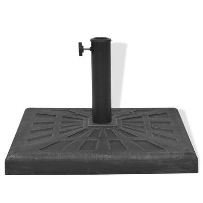Base para guarda-sol em resina quadrado preto 12 kg