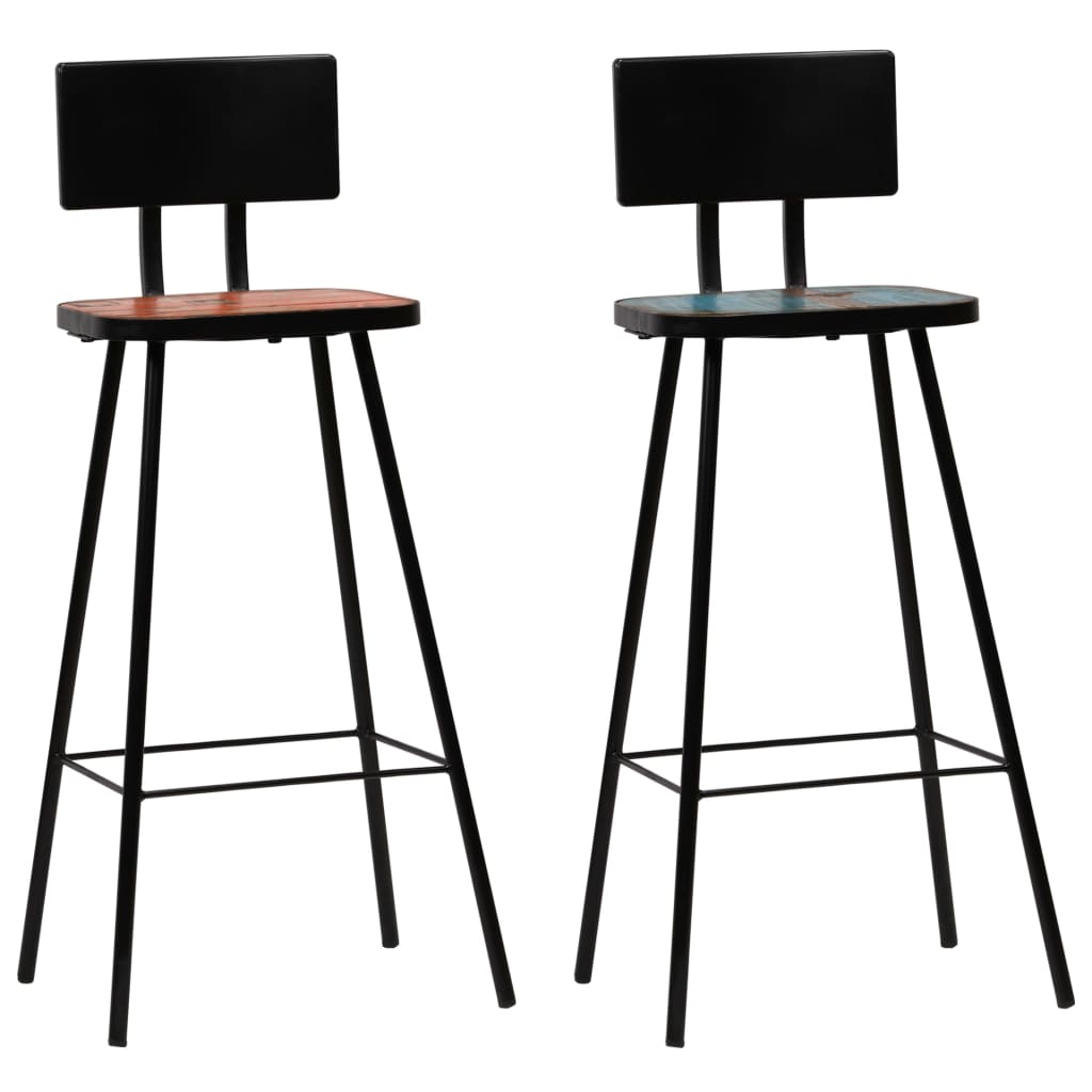 Conjunto de bar 3 pcs madeira recuperada maciça multicor