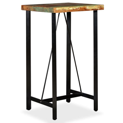 Mesa de bar em madeira recuperada maciça 60x60x107 cm