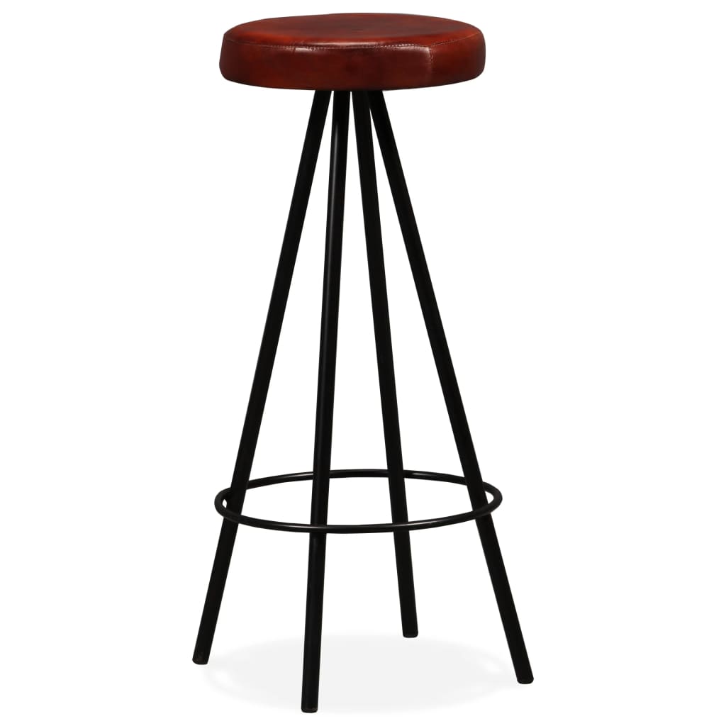 Bancos de bar 4 pcs couro genuíno