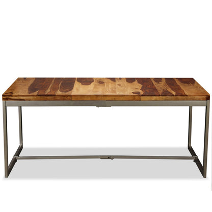 Mesa de jantar madeira de acácia maciça e aço 180 cm
