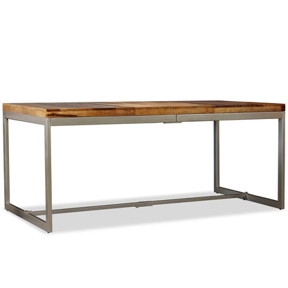 Mesa de jantar madeira de acácia maciça e aço 180 cm