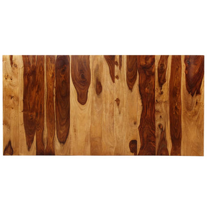 Mesa de jantar madeira de acácia maciça e aço 180 cm